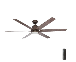 lot 33 image: Home Decorators Collection Kensgrove 64 in. Integrated LED Espresso Bronze Ceiling Fan with Light and Remote Control