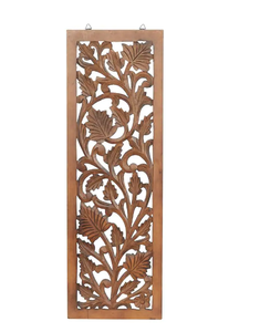 lot 45 image: LOT OF 2. Litton Lane 36 in. x 12 in. Brown Wood Traditional Leaves Wall Decor