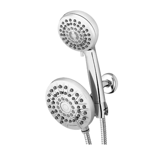 lot 60 image: Waterpik 8-Spray Patterns with 1.8 GPM 6.25 in. Wall Mount Dual Shower Head and Handheld Shower Head in Chrome