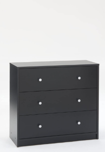 lot 24 image: LOT OF 2. Tvilum Portland 3 Drawer Chest, Black