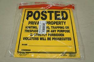 lot 198 image: 6 NEW 11 x 11 Private Property Signs