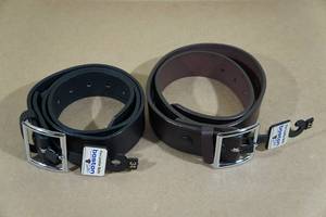 lot 61 image: 2 New Boston Leather Belts -Brown 32, Black 34