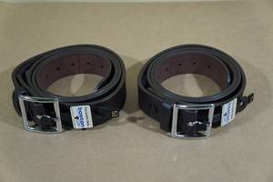 lot 62 image: 2 New Black Boston Leather Belts -Size 52