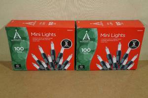 lot 74 image: 2 New Mini Light Sets -100 Clear Lights Each