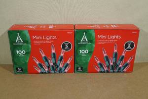 lot 75 image: 2 New Mini Light Sets -100 Red Lights Each