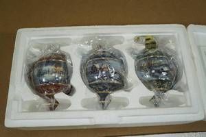 lot 99 image: 3 Terry Redlins Holiday Memories Heirloom Porcelain Ornaments Collection