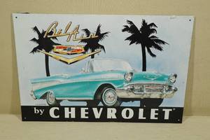 lot 136 image: Chevrolet Bel Air Metal Sign