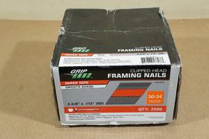 lot 145 image: Grip Fast Clipped Head Framing Nails - 2-38 8D 30-34 - Paper Tape