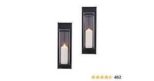 lot 221 image: Danya B Black Wall Sconce Candle Holder Set