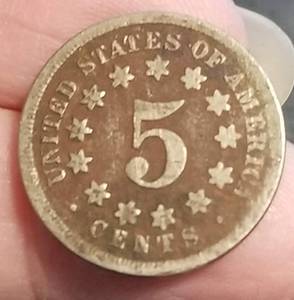 lot 08 image: 1868 US SHIELD NICKEL