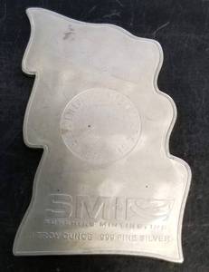 lot 19 image: 1 TROY OZ .999 FINE SILVER US FLAG ART BAR