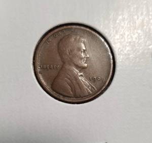 lot 20 image: GROUP OF 5 EARLY US WHEAT CENTS 1909-1912-D