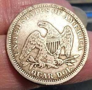 lot 23 image: 1861 US SEATED LIBERTY QUARTER FINE CIVIL WAR DATE