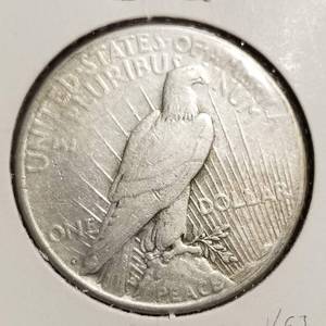 lot 26 image: 1924-S US PEACE SILVER DOLLAR
