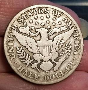 lot 38 image: 1912-D US BARBER HALF DOLLAR
