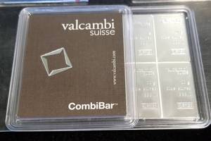 lot 57 image: 100gram (3.2oz-10X10gram crackers) VALCAMBI COMIBAR SEALED