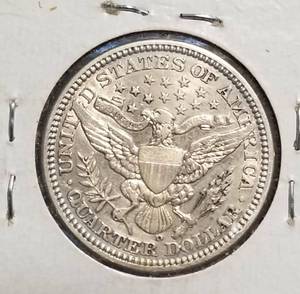 lot 32-B image: 1914-D US BARBER QUARTER AU58