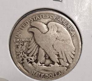 lot 52-B image: 1921 WALKING LIBERTY HALF DOLLAR