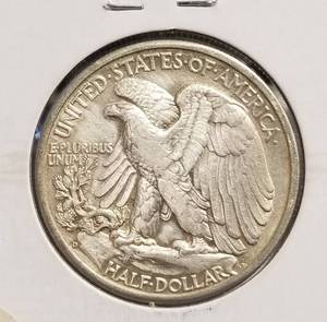 lot 77-B image: 1943-D WALKING LIBERTY HALF DOLLAR AU