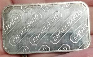 lot 62 image: 1 TROY OZ .999 FINE SILVER ENGELHARD BAR