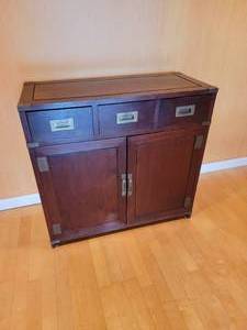 Vintage Campaign Style Mahogany Chest