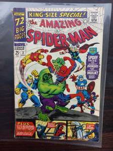 The Amazing Spider-Man King-Size Special Comic Issue #3 Nov. - Spidey Faces The Mighty Avengers And The Incredible Hulk...
