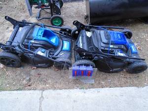 lot 113 image: Qty of 2 Koblat 80 volt lawn mowers for parts repair. Look almost new but unable to test. No battery or charger. As shown.