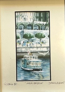 lot 57 image: Inner Harbour Victoria, BC Framed Print by Darra Albert