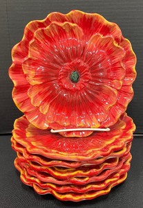 lot 59 image: Bright and Beautiful Pier 1 Dishes and Beaded Cloth Napkins