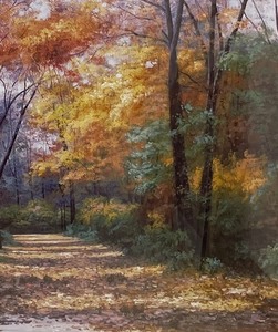 lot 86 image: Autumn Road Framed Print by Diane Romanello