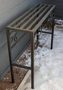 lot 379 image: Black Metal Outdoor Console Table
