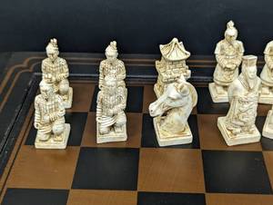 lot 273 image: Chinese Qin Shi Huan Chess Set