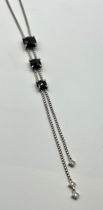 lot 6A image: David Yurman Chatelaine Y Onyx and Diamond Necklace