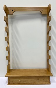 lot 241 image: Wooden Wall Mount Sportsman Shelf with Drawer