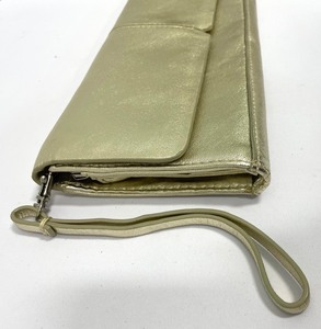 lot 267 image: Gold Metallic Alfani Leather Clutch