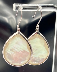 lot 31D image: IPPolita Silver Teardrop Earrings in Mother of Pearl Doublet