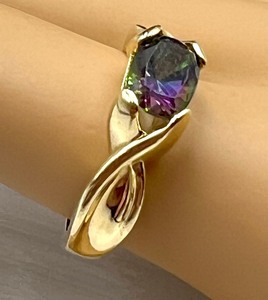 lot 20B image: Beautiful Mystic Topaz 14k Ring