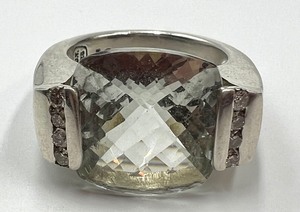 lot 12A image: David Yurman Prasiolite 18k and Sterling Cable Ring