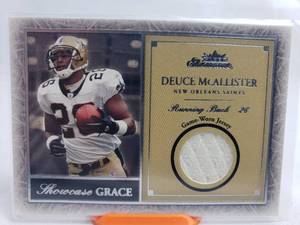 Deuce McAllister Game Worn Jersey Patch Fleer Showcase Grace SG-DM