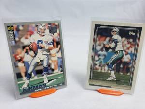 Lot of 2 Troy Aikman Cards Topps 744 and Upper Deck 66