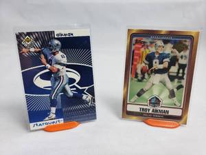 Lot of 2 Troy Aikman Inserts Topps Hall of Fame HOFT-TA, Upperdeck Starquest Aikman and Williams