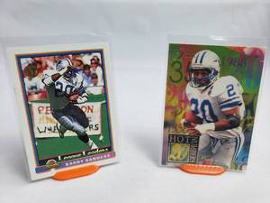 Lot of 2 Barry Sanders Inserts Fleer 94 Flair 11 of 15, Bowman League Leaders No. 273