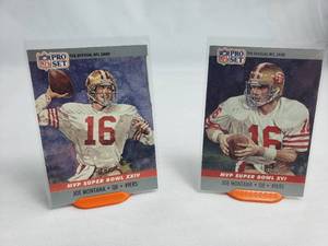 Lot of 2 Joe Montana NFL Pro Set No. 16 and No. 24