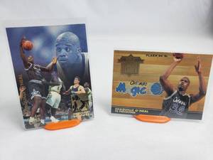 Lot of 2 Shaquille ONeal Inserts Rebound King No. 9 of 10 and Fleer FG Percentage League Leader 5 of 8