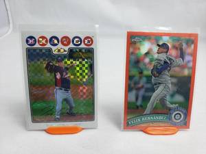 Lot of 2 Tom Glavine Topps Chrome 156 and Topps Chrome Felix Hernandez 105