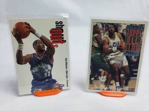 Lot of 2 Karl Malone Inserts NBA Hoops Shout Outs 18 of 30SO and Topps All Stars 2nd Team 119