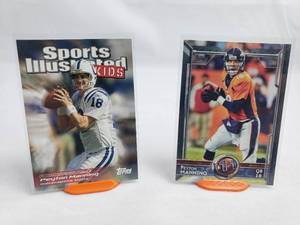 Lot of 2 Peyton Manning Inserts Topps Sports Illustrated Kids S19 and Topps Top 60