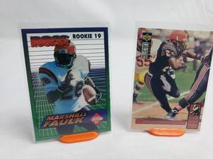 2 Marshall Faulk Rookie Cards Upper Deck Collectors Choice 14 and Collectors Edge Rookie 19