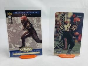 2 Marshall Faulk Rookie Cards Upper Deck Crash the Game C11 and Sprint Calling Card