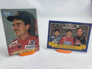 2 Jeff Gordon Rookie Cards Maxwell House with Bobby Labonte and Kenny Wallace, Young Guns 153
